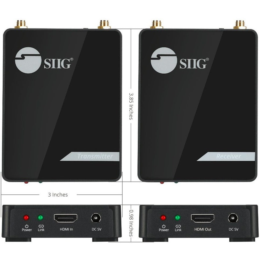 SIIG Dual Antenna 5G Wireless 1080p HDMI Extender with IR - 100M CE-H26X11-S1