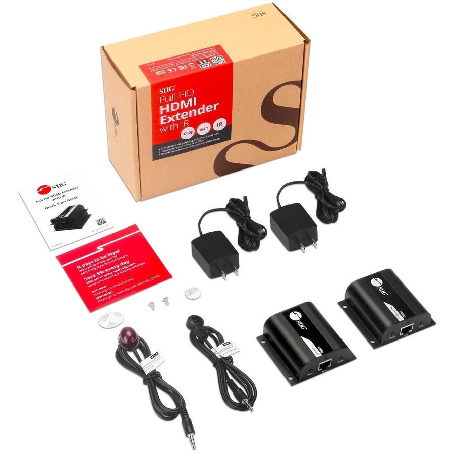 SIIG Full HD HDMI Extender with IR - 164ft Over Cat5e/6 CE-H26111-S1