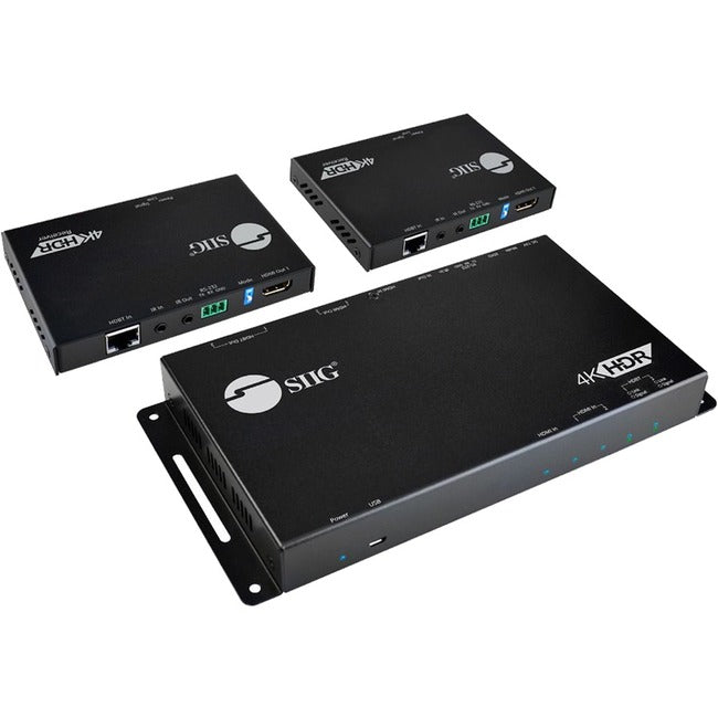 SIIG HDMI 2.0 4K HDR 1x2 Splitter HDBaseT Extender with Auto-scaling CE-H24M11-S1