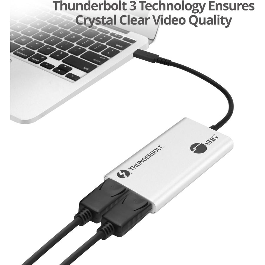 SIIG Thunderbolt 3 to Dual DP 1.2 Adapter JU-TB0611-S1