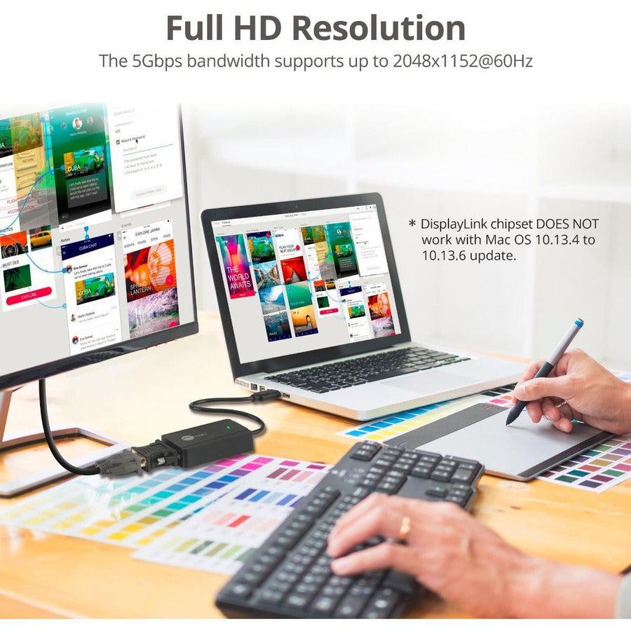 SIIG USB 3.0 to DVI / VGA Pro Adapter - 1080p @60Hz JU-DV0112-S2