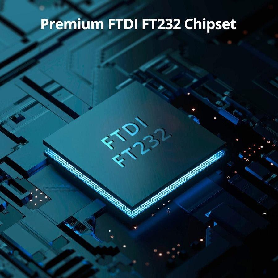 SIIG USB to RS-232 Serial Adapter Cable - FTDI FT232 JU-CS0311-S1