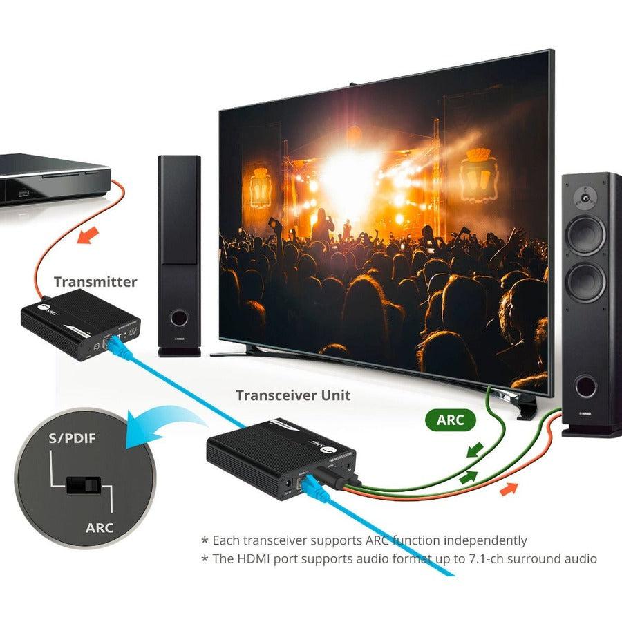 SIIG ipcolor 4K HDMI Extender Daisy Chain Transmission Kit - 230ft CE-H26M11-S1
