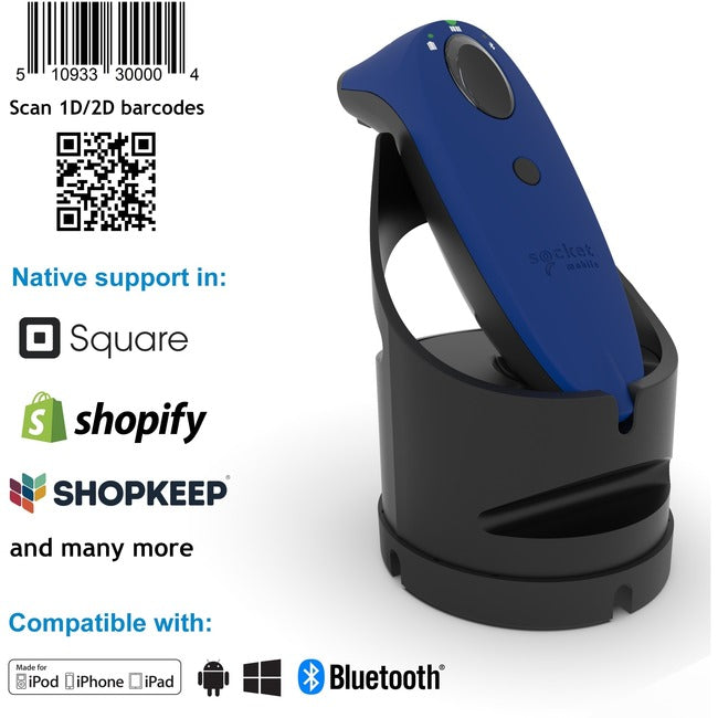 Socket Mobile SocketScan&reg; S740, Universal Barcode Scanner, Blue & Black Dock CX3448-1911