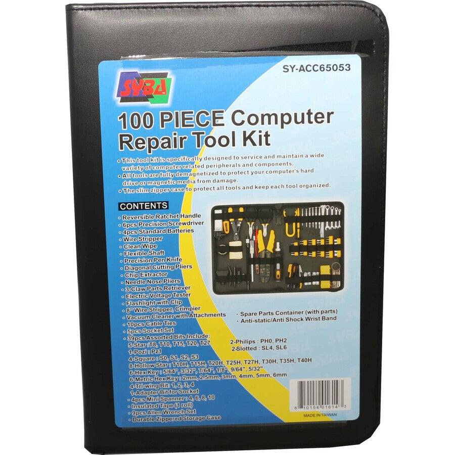 SYBA Multimedia 100 Pieces Computer Repair Tool Kit, Zipped Case SY-ACC65053