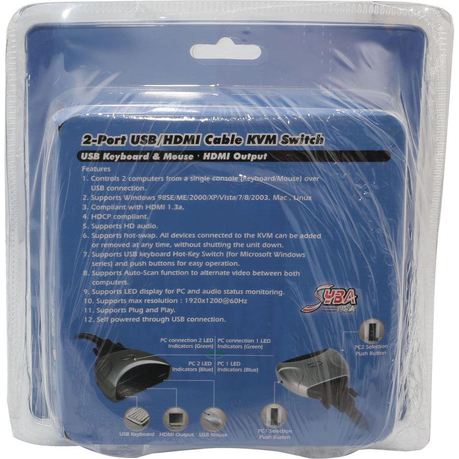 SYBA Multimedia 2 Port HDMI and USB 2.0 KVM Switch SY-KVM31034