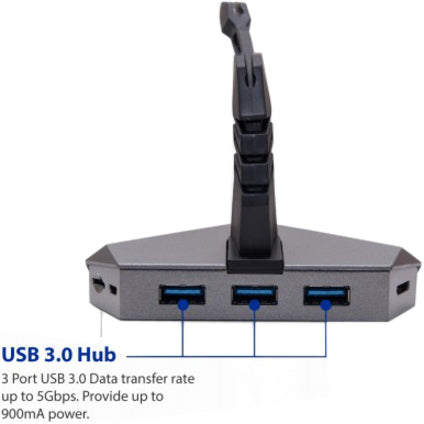 SYBA Multimedia Mouse Bungee with 3 Port USB 3.0 hub / MicroSD Slot CL-HUB53002