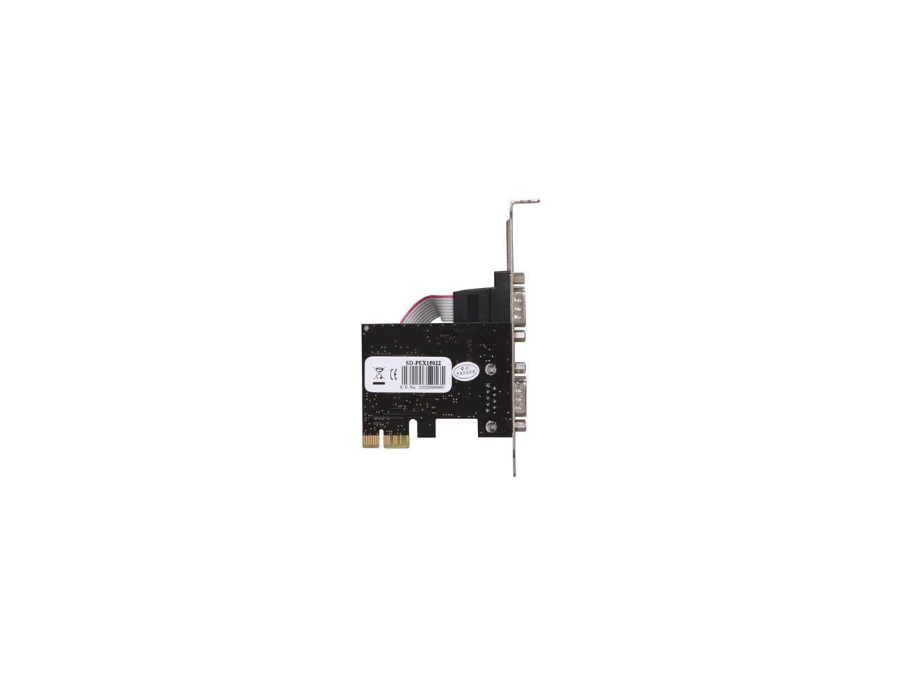 Syba Sd-Pex15022 2-Port Db-9 Serial (Rs-232) Pci-Express Controller Card W/ Two Low Profile Brackets