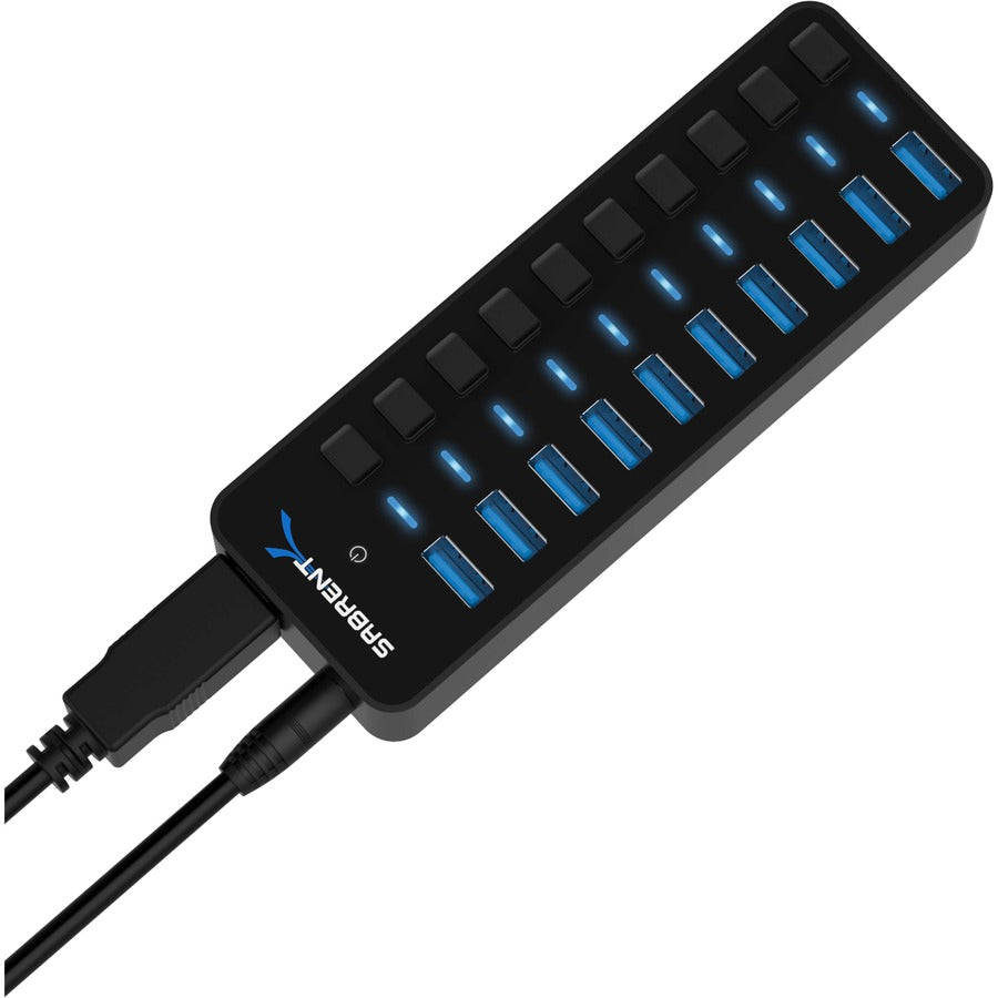 Sabrent 10-Port 60W USB 3.0 Hub with Individual Power Switches and LEDs (HB-BU10)