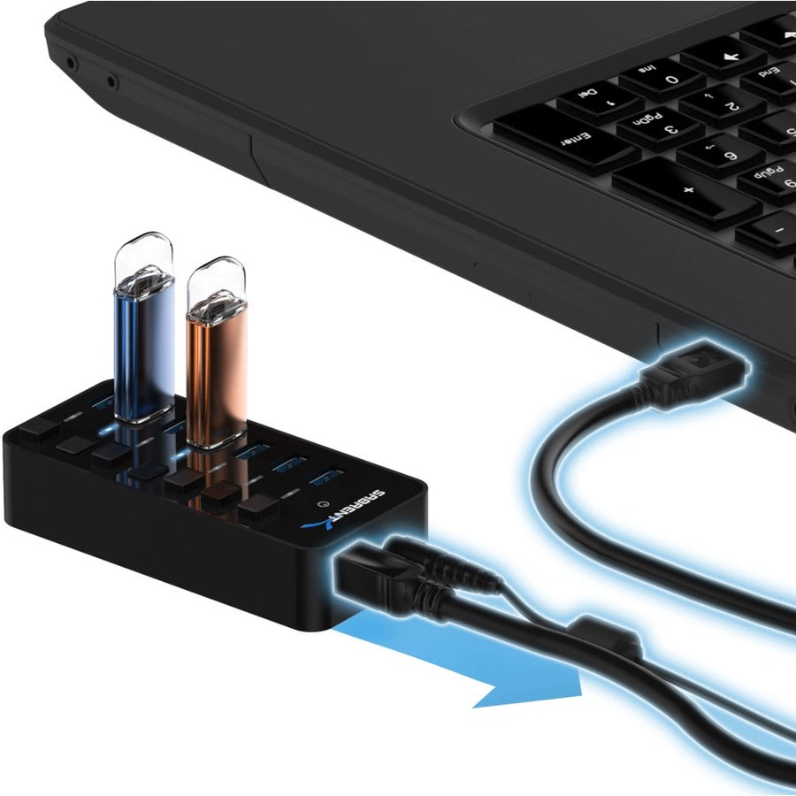 Sabrent 36W 7-Port USB 3.0 Hub with Individual Power Switches and LEDs (HB-BUP7)