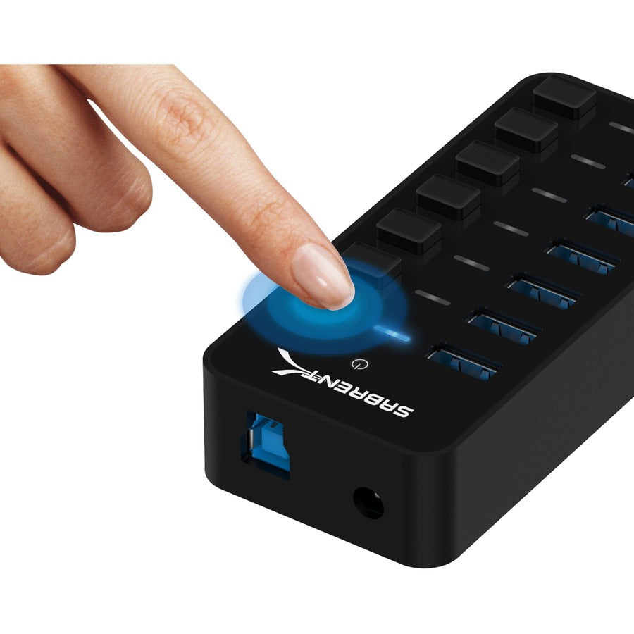 Sabrent 36W 7-Port USB 3.0 Hub with Individual Power Switches and LEDs (HB-BUP7)