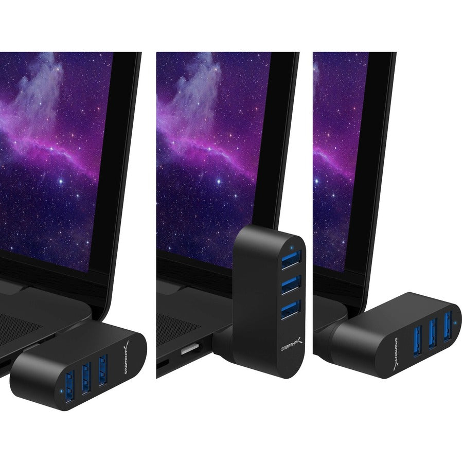 Sabrent Premium 3-Port Aluminum Mini USB 3.0 [90&deg;/180&deg; Degree Rotatable] (HB-R3MB)