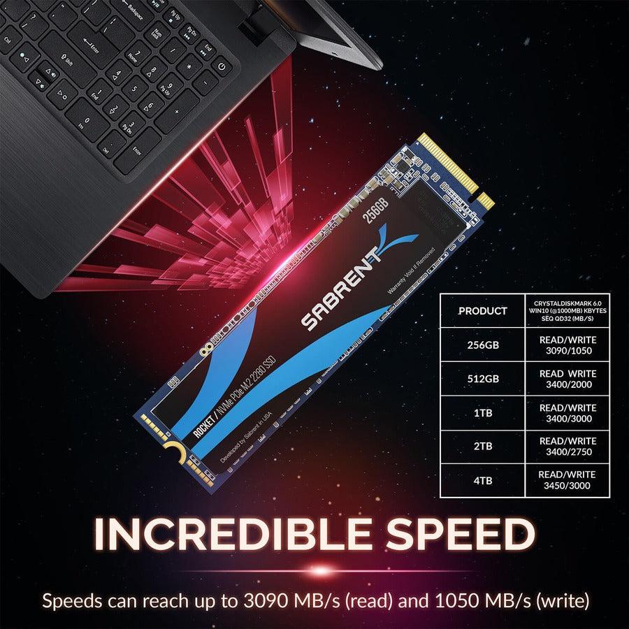 Sabrent Rocket SB-ROCKET-256 256 GB Solid State Drive - M.2 2280 Internal - PCI Express (PCI Express 3.0 x4)