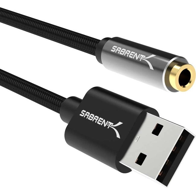 Sabrent Usb Type-A To 3.5Mm Audio Jack Active Adapter 20" Cable