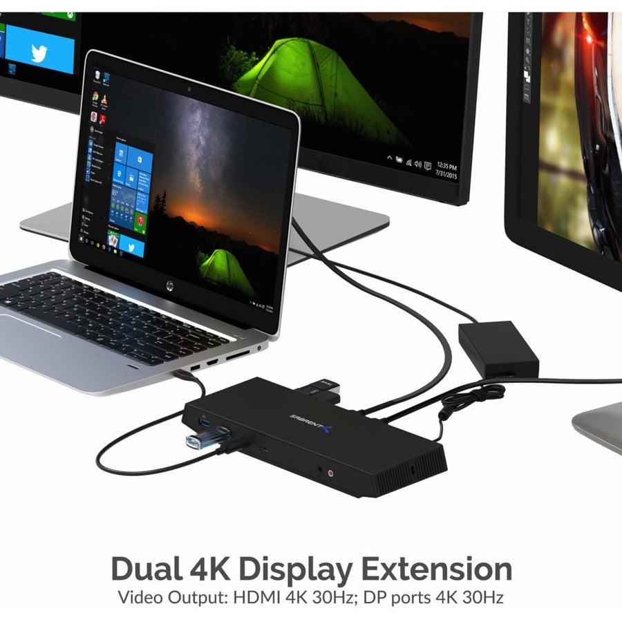 Sabrent USB Type-C Dual 4K Universal Docking Station with USB C Power Delivery (DS-WSPD)