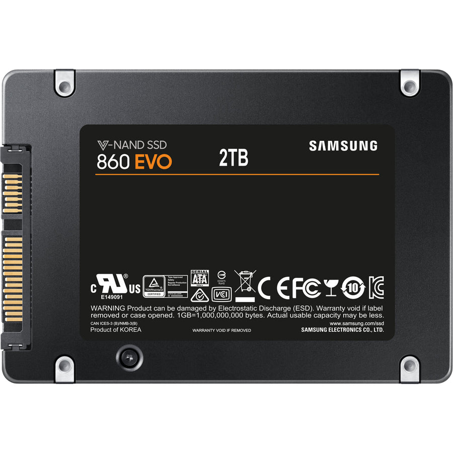 Samsung 860 EVO MZ-76E2T0BW 2 TB Solid State Drive - 2.5 Internal - SATA (SATA/600)"