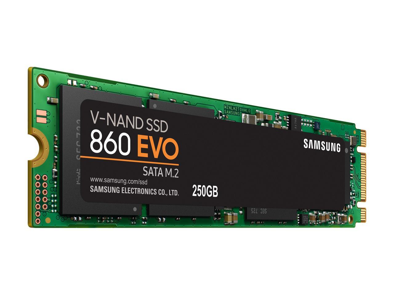 Samsung 860 Evo Series 250Gb M.2 2280 Sata3 Solid State Drive, Retail (Samsung V-Nand 3Bit Mlc)