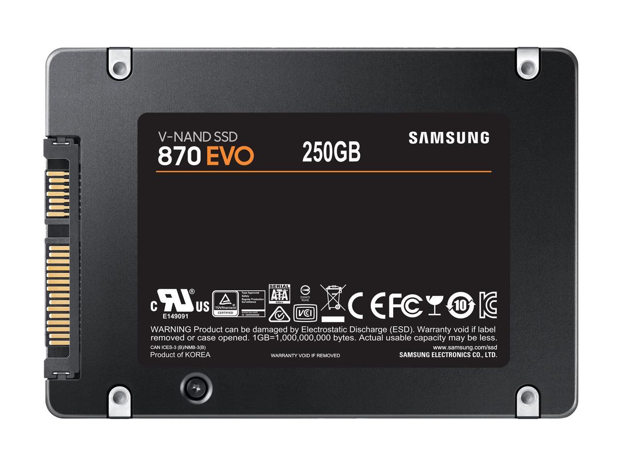 Samsung 870 EVO MZ-77E250B/AM 250 GB Solid State Drive - 2.5 Internal - SATA (SATA/600)"