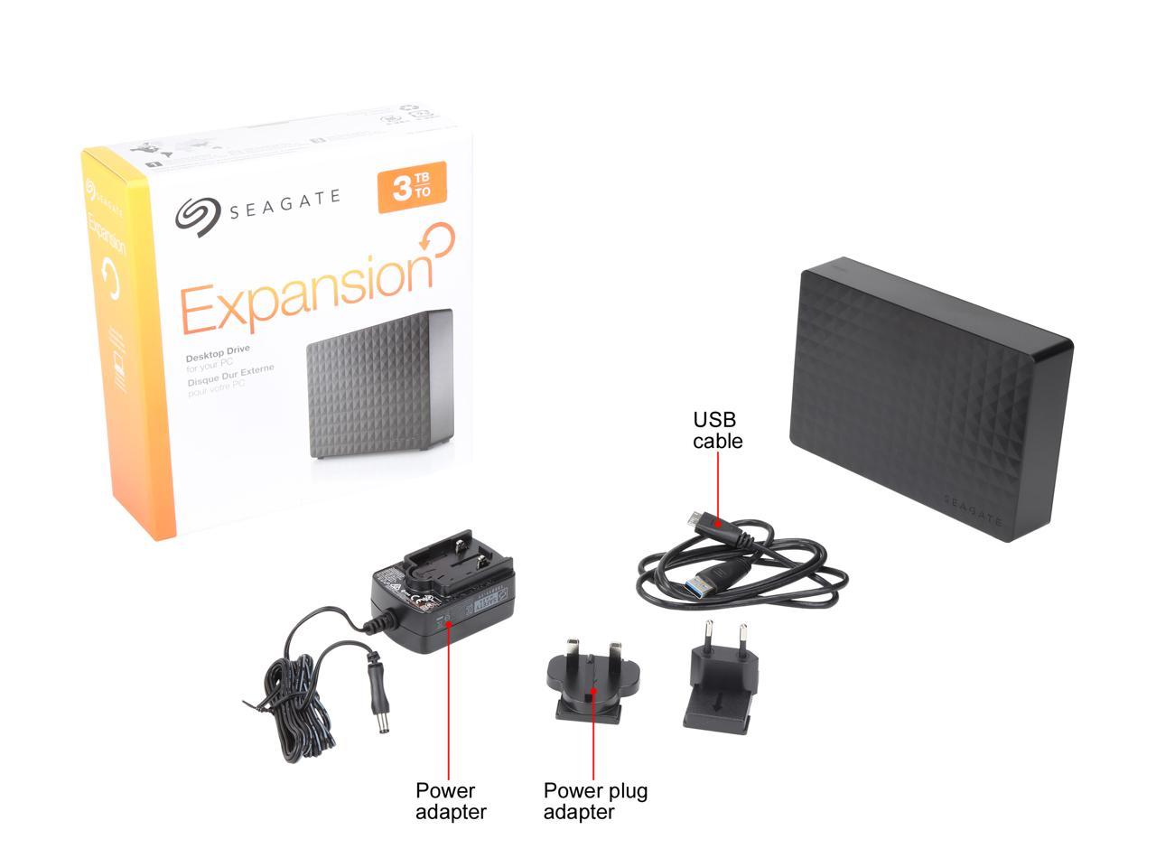 Seagate Expansion Desktop Hard Drive 3Tb Hdd External - Pc Windows Ps4 & Xbox - Usb 2.0 & 3.0 Black (Steb3000200)