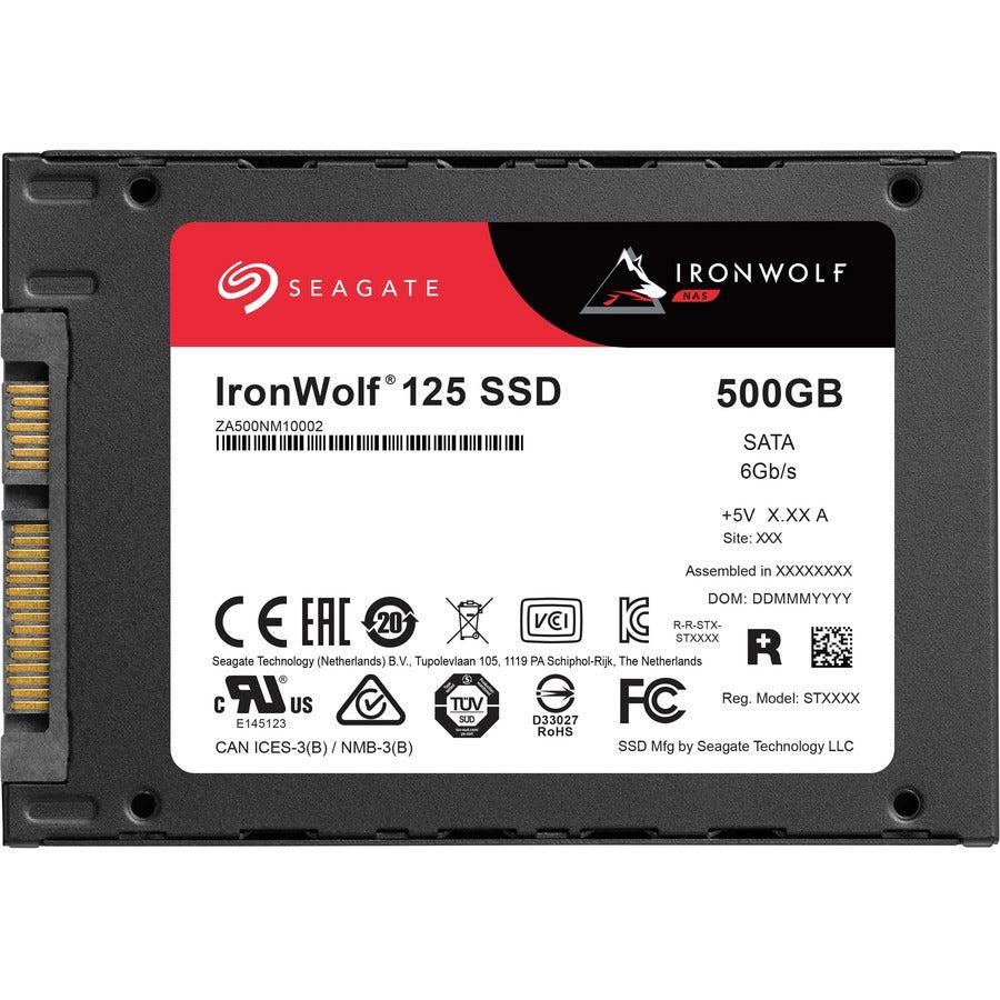 Seagate-IMSourcing IronWolf 125 ZA500NM10002 500 GB Solid State Drive - 2.5 Internal - SATA (SATA/600) - Conventional Magnetic Recording (CMR) Method"