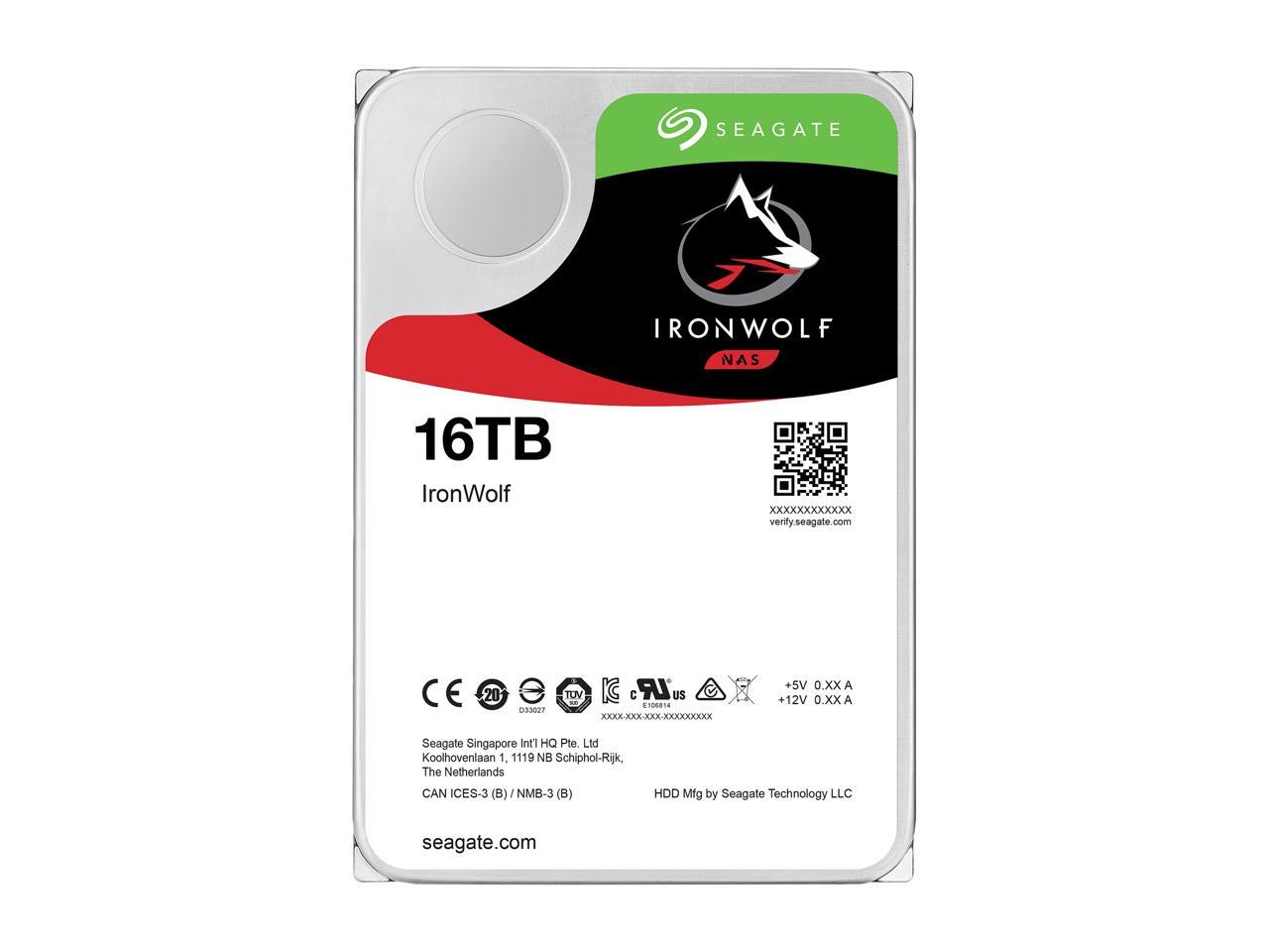 Seagate-IMSourcing IronWolf ST16000VN001 16 TB Hard Drive - 3.5 Internal - SATA (SATA/600) - Conventional Magnetic Recording (CMR) Method"
