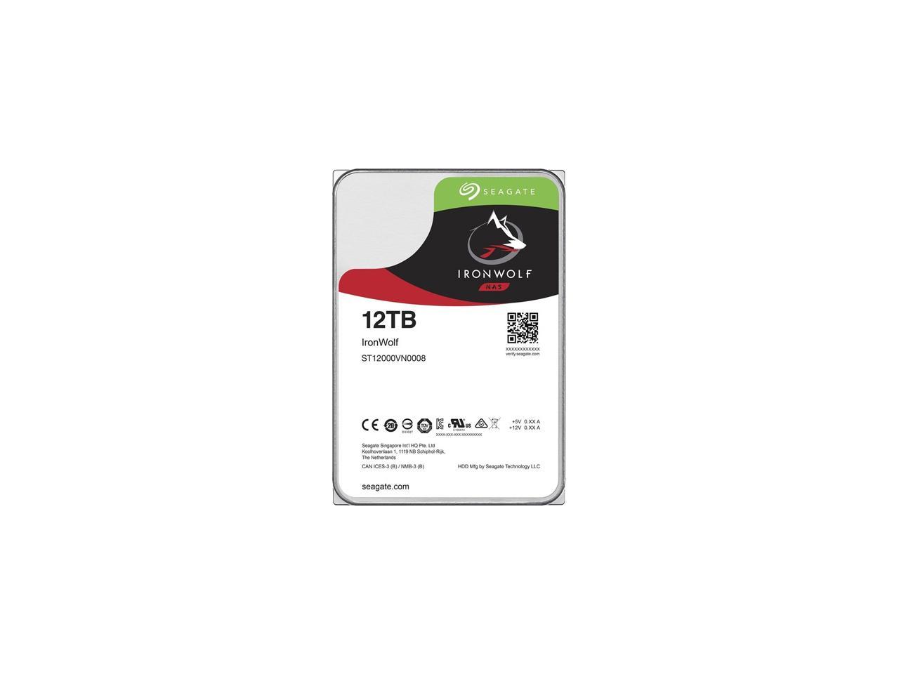 Seagate IronWolf 12TB NAS Hard Drive - 24/7 Enterprise SATA HDD | Tecisoft ST12000VN0008