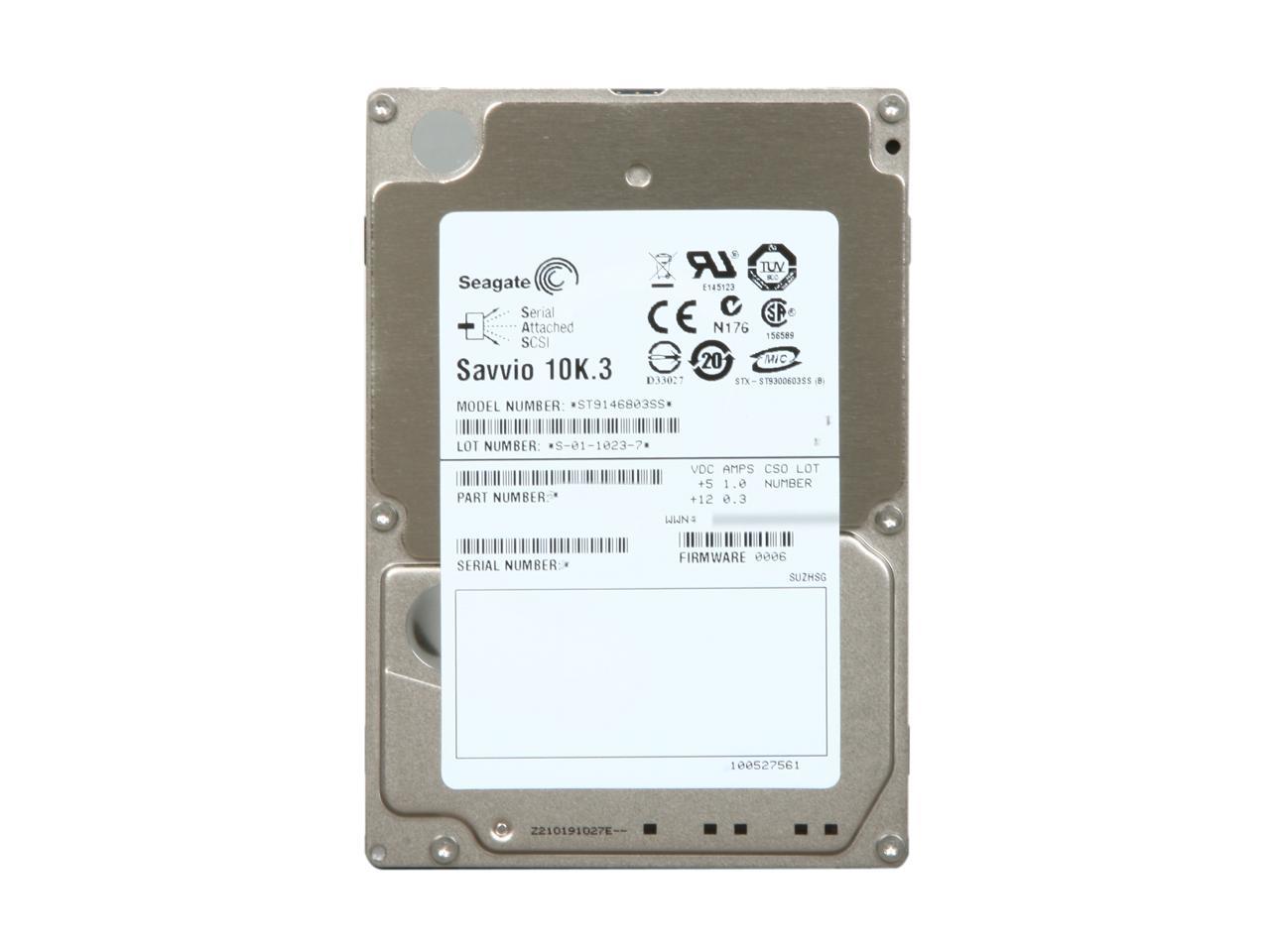Seagate Savvio 10K.3 St9146803Ss 146Gb 10000 Rpm 16Mb Cache Sas 6Gb/S 2.5" Internal Enterprise Hard Drive Bare Drive