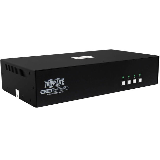 Secure KVM Switch - 4-Port Dual Head DVI NIAP PP4.0 Audio TAA | Government Security B002-DV2A4-N4