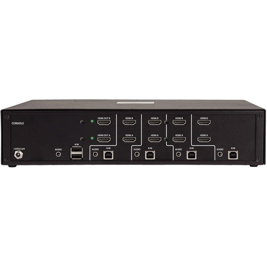 Secure KVM Switch - NIAP Certified Dual Monitor HDMI Audio | Tecisoft B002A-UH2A4