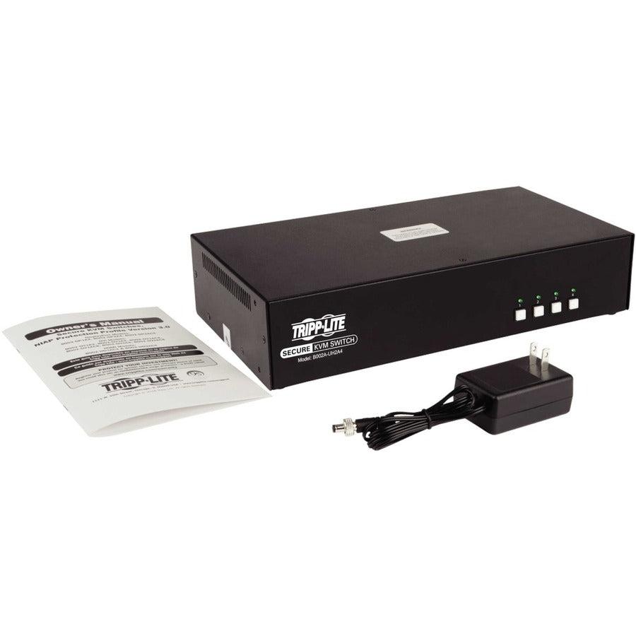 Secure KVM Switch - NIAP Certified Dual Monitor HDMI Audio | Tecisoft B002A-UH2A4