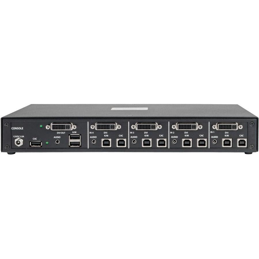 Secure NIAP KVM Switch DVI 4-Port Audio CAC - Enterprise Security Solution | TecISoft B002-DV1AC4
