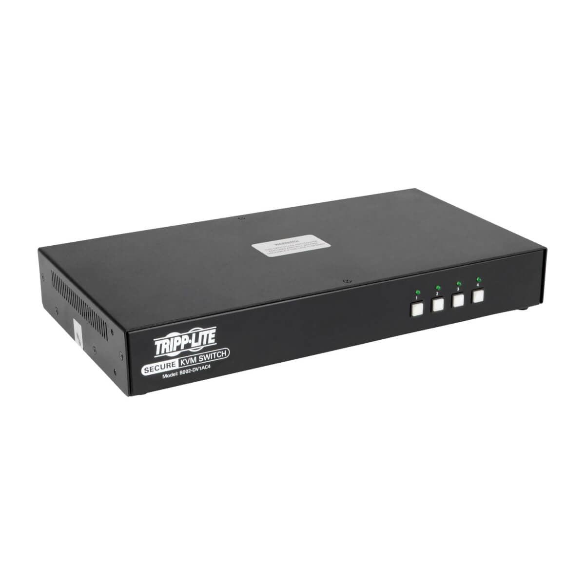 Secure NIAP KVM Switch DVI 4-Port Audio CAC - Enterprise Security Solution | TecISoft B002-DV1AC4