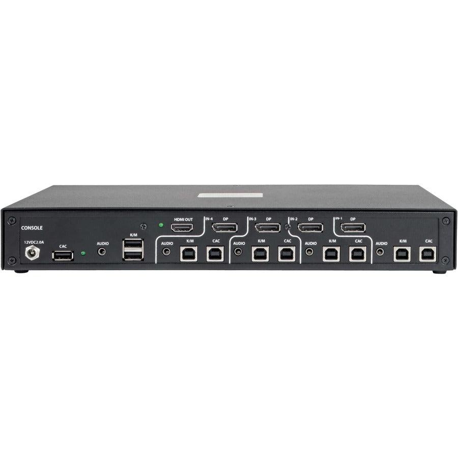 Secure NIAP KVM Switch, HDMI to Displayport, 4-Port, Audio B002-HD1AC4