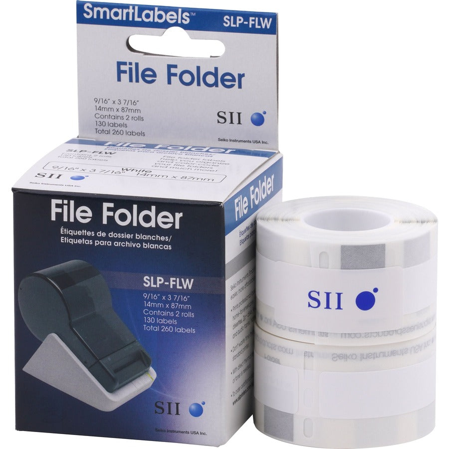 Seiko SLP-FLB White/Blue File Folder Labels SLP-FLW