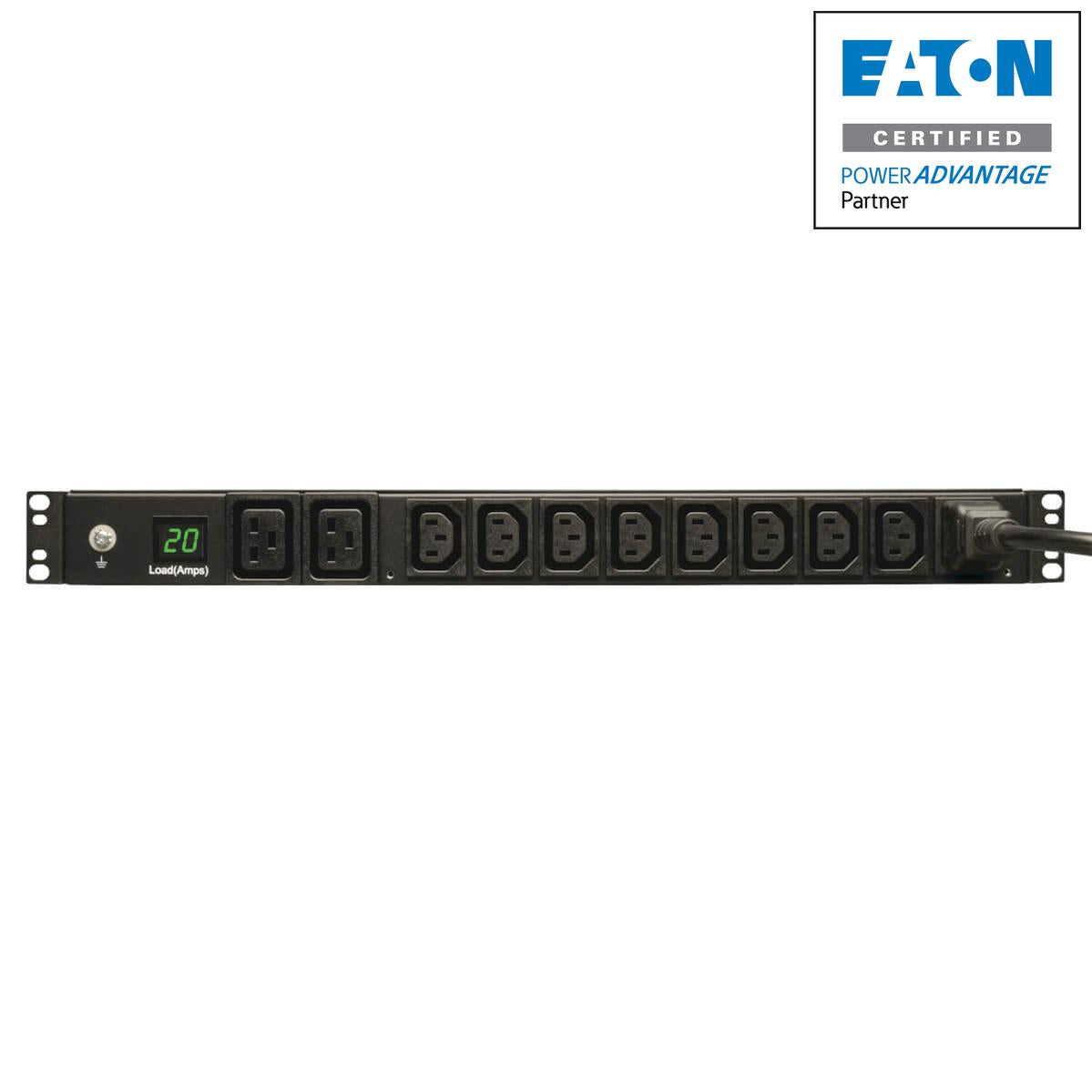 Single-Phase Metered PDU - 3.7kW Digital Current Meter 1U Rackmount | Tripp Lite by Eaton PDUMH20HV