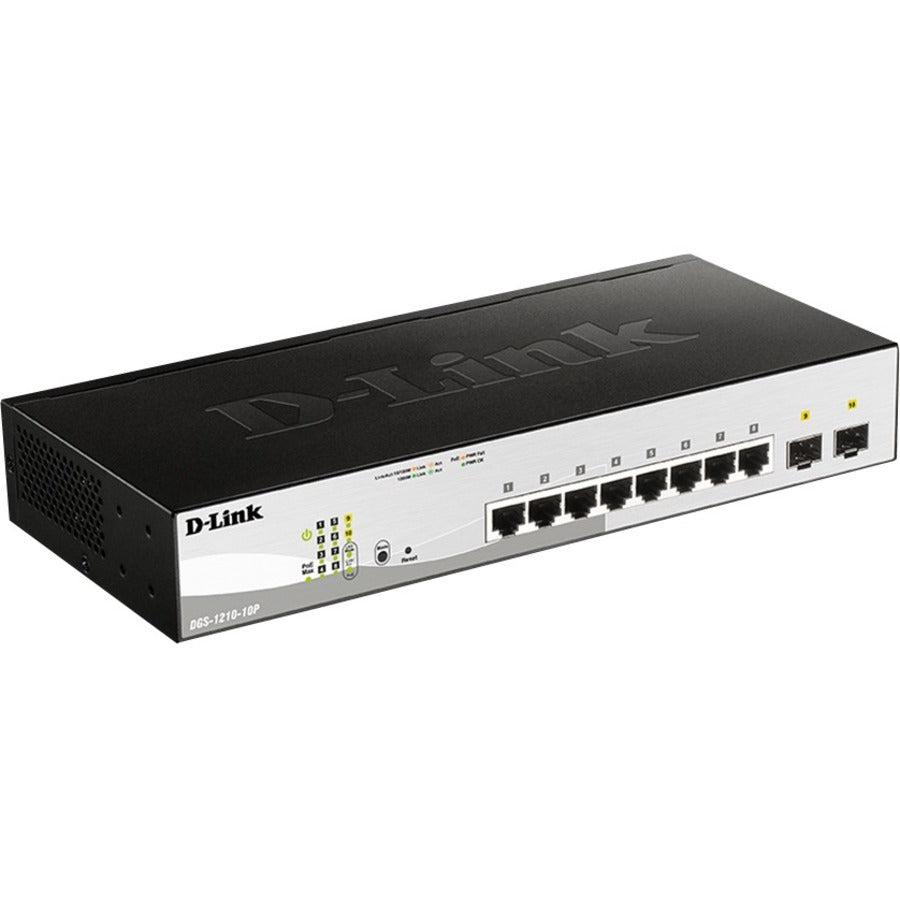 Smart Managed PoE Switch - 10-Port Gigabit Ethernet with 130W Budget | D-Link DGS-1210-10P
