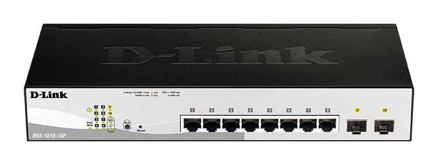 Smart Managed PoE Switch - 10-Port Gigabit Ethernet with 130W Budget | D-Link DGS-1210-10P