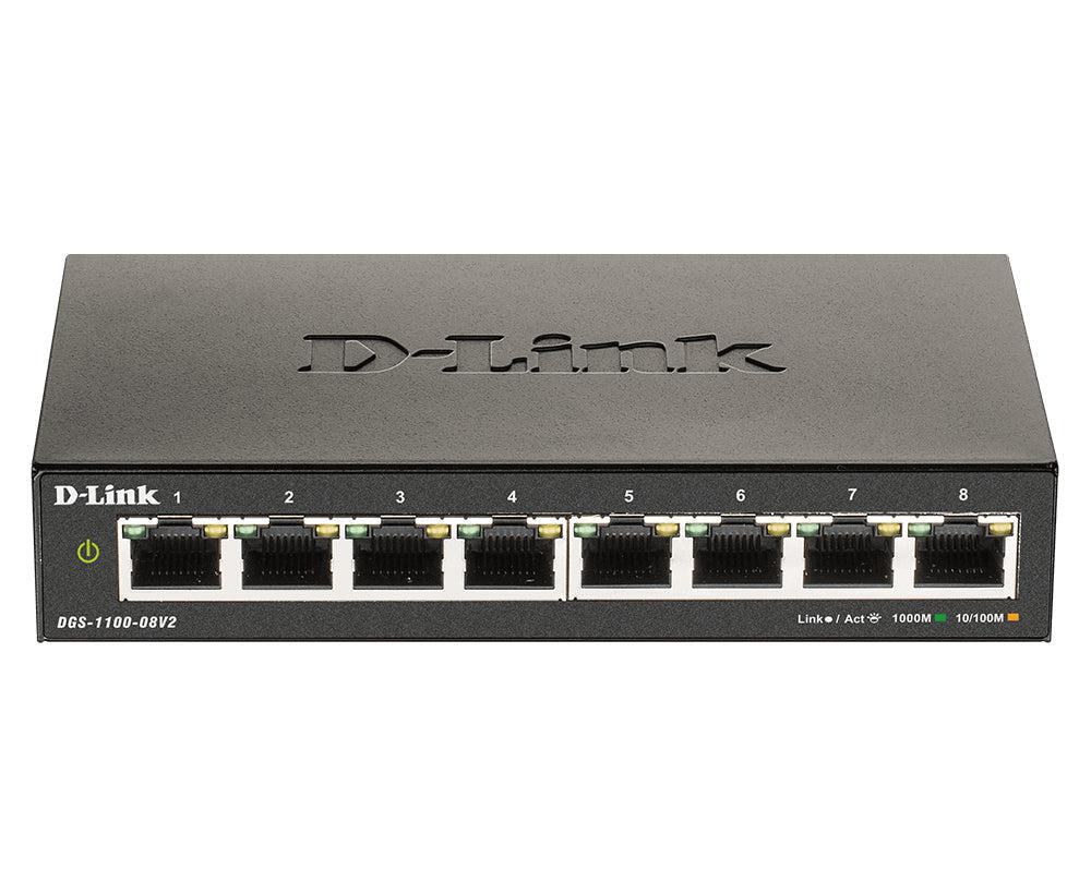 Smart Managed Switch 8-Port - Gigabit Ethernet Fanless Switch | D-Link DGS-1100-08V2