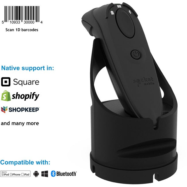 Socket Mobile DuraScan&reg; D730, Laser Barcode Scanner, Black & Charging Dock CX3780-2540