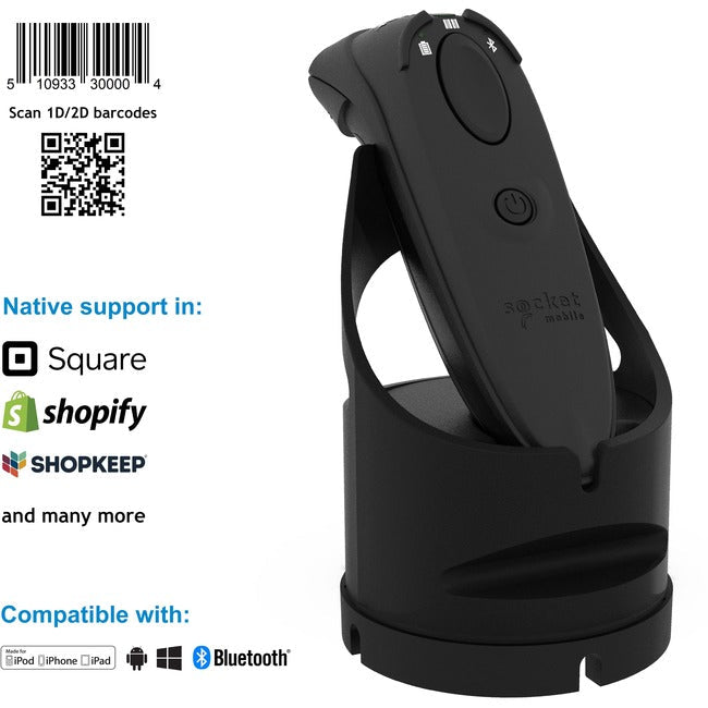 Socket Mobile DuraScan&reg; D740, Universal Barcode Scanner, Black & Charging Dock CX3785-2545
