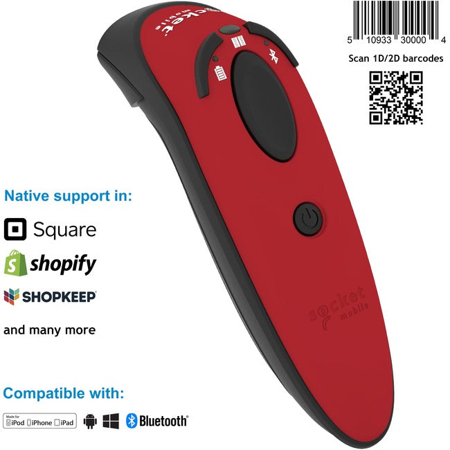 Socket Mobile DuraScan&reg; D740, Universal Barcode Scanner, Red CX3740-2392
