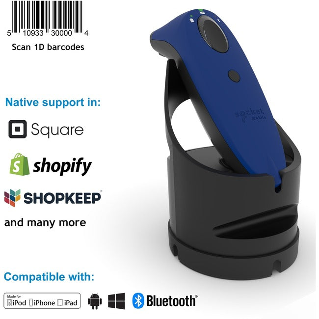 Socket Mobile SocketScan&reg; S700, Linear Barcode Scanner, Blue & Black Charging Dock CX3465-1933