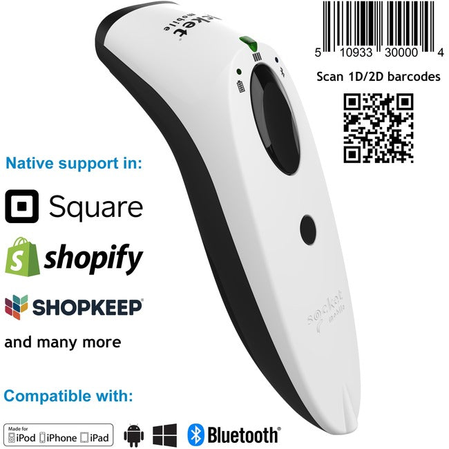 SocketScan&reg; S740, 1D/2D Imager Barcode Scanner, White CX3419-1838