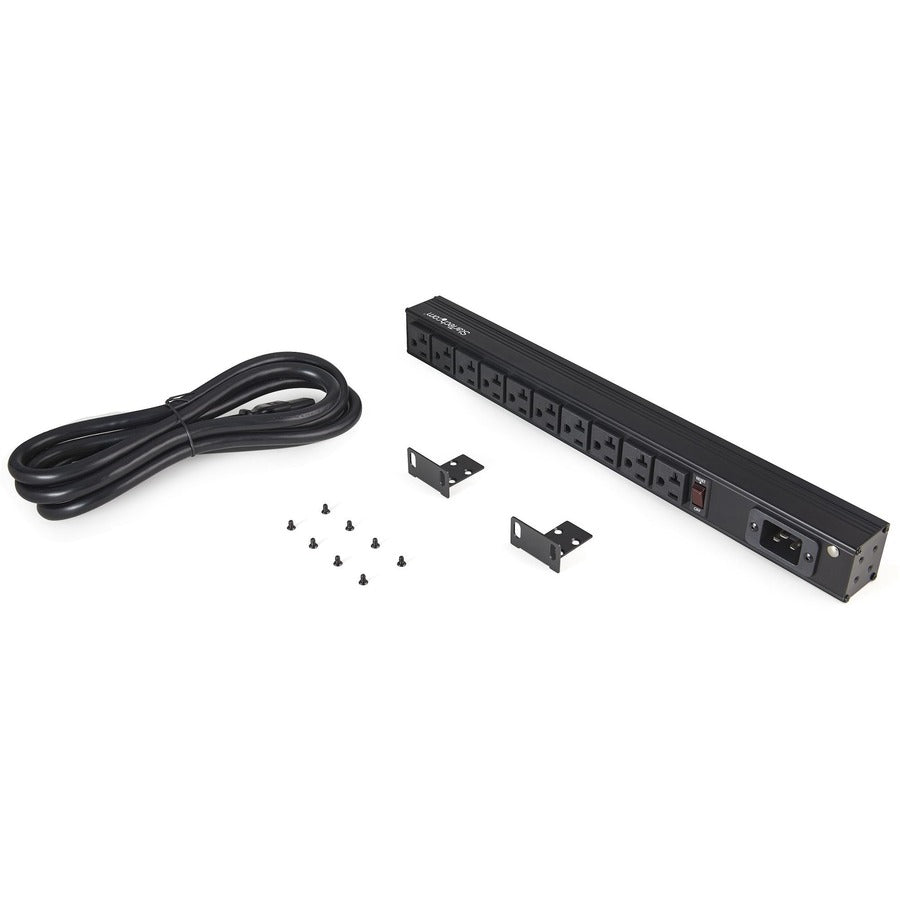 StarTech 10 Outlet Rack Mount Power Strip 1U - Power Distribution Unit | 16 Amp RKPW101920
