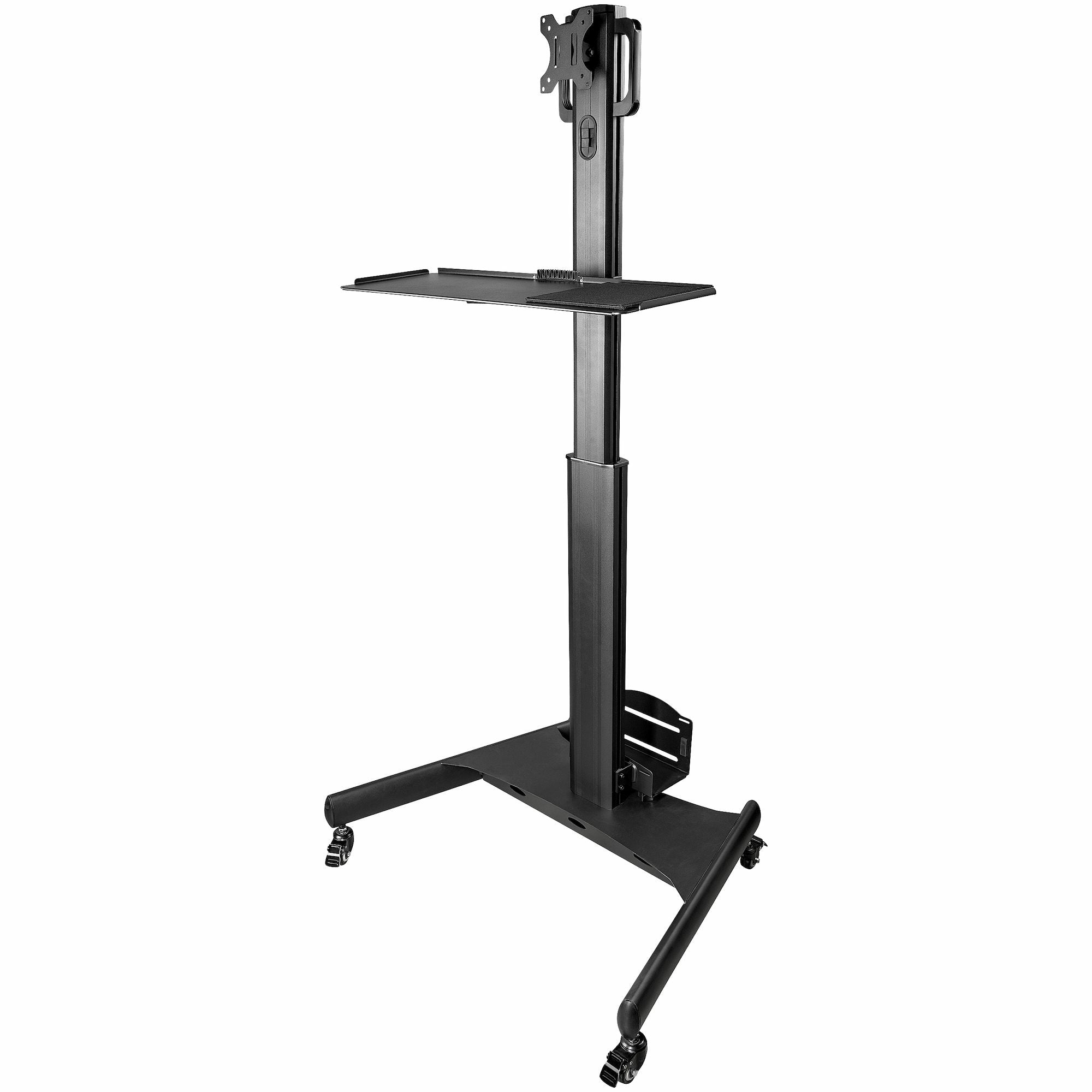 StarTech Mobile Workstation Cart with Monitor Mount and CPU Holder WKSTNCART