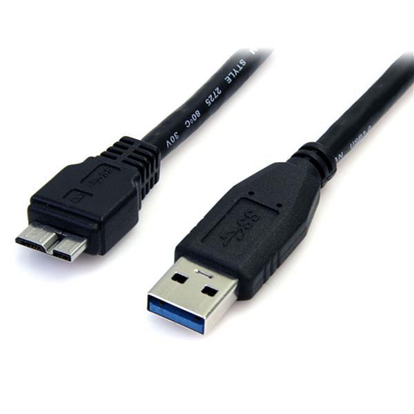 Startech.Com 0.5M (1.5Ft) Black Superspeed Usb 3.0 Cable A To Micro B - M/M