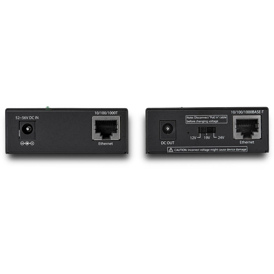 StarTech.com 1 Port Gigabit PoE Injector & Splitter Kit - 60W High/Ultra Power over Ethernet Injector 100m - 12V-24VDC Out 802.3bt Midspan UPOESPLT1G
