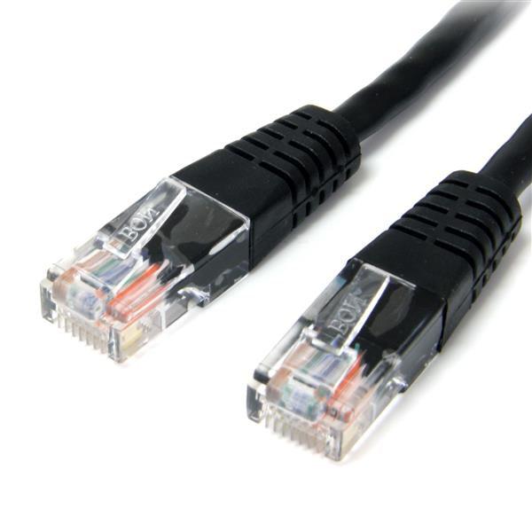 Startech.Com 1 Ft Cat5E Black Molded Rj45 Utp Cat 5E Patch Cable - 1Ft Patch Cord