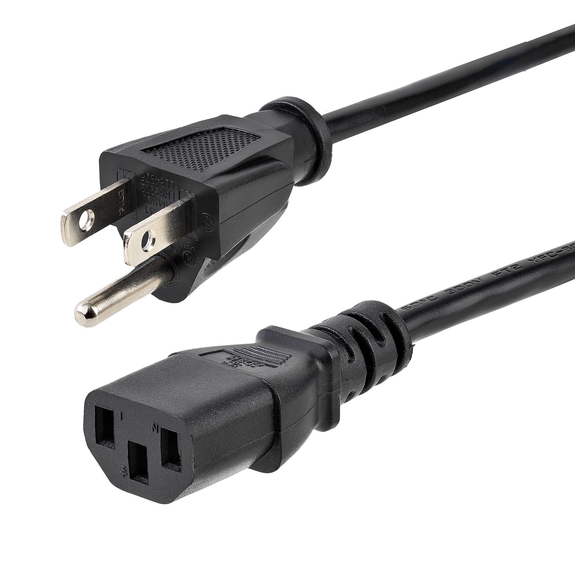 Startech.Com 10Ft (3M) Computer Power Cord, Nema 5-15P To C13, 10A 125V, 18Awg, Black Replacement Ac