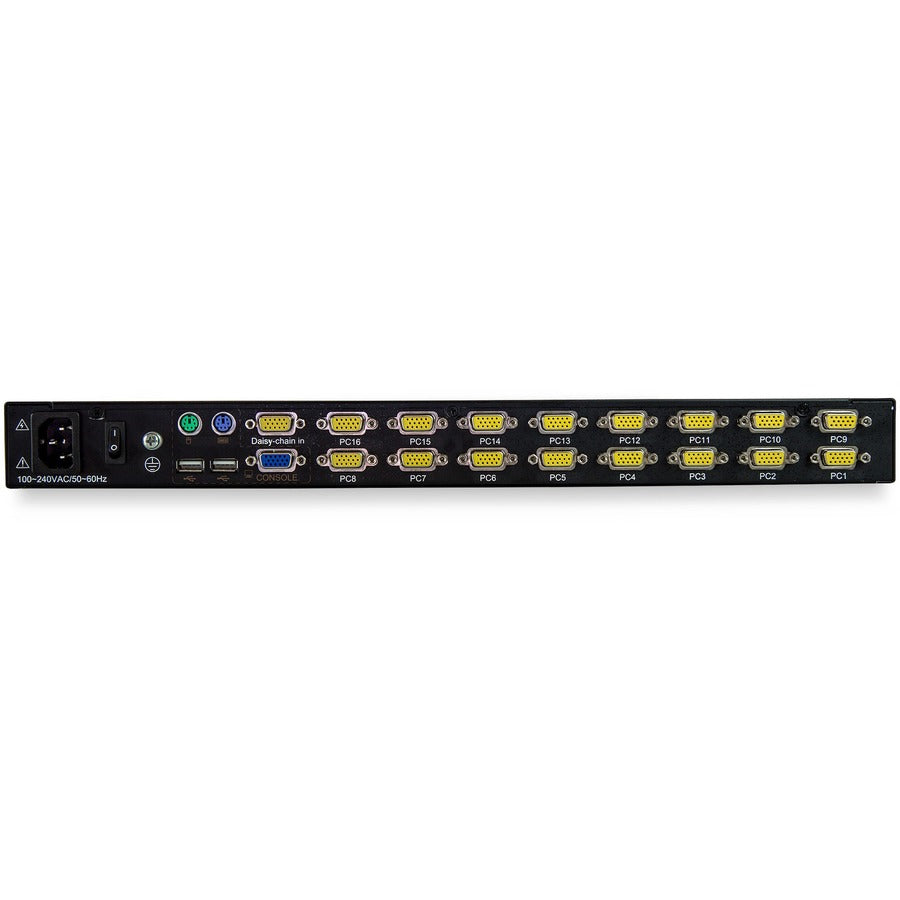 StarTech.com 16 Port Rackmount KVM Console w/ Cables - Integrated KVM Switch w/ 17 LCD - 1U LCD KVM Drawer 50000 MTBF - USB + VGA Support" RKCONS1716K